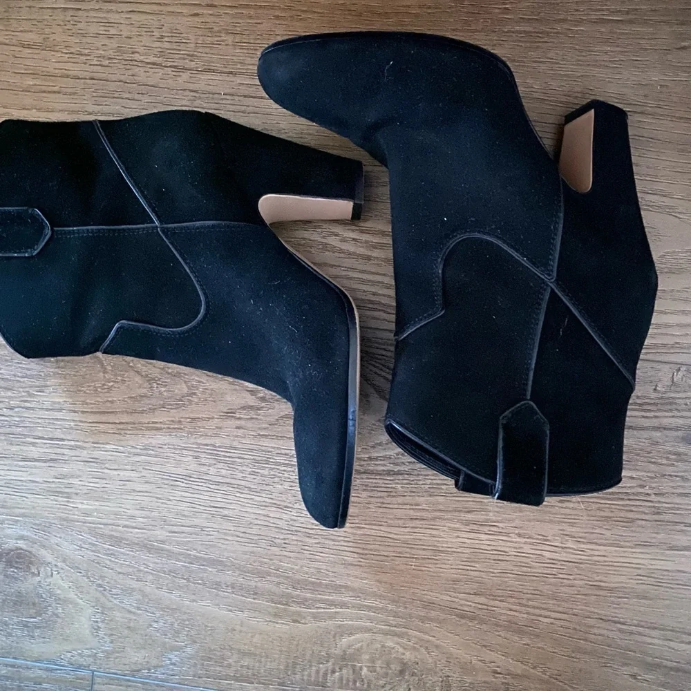 Gianvito Rossi / black Suede western heeled Ankle boots booties 36 6